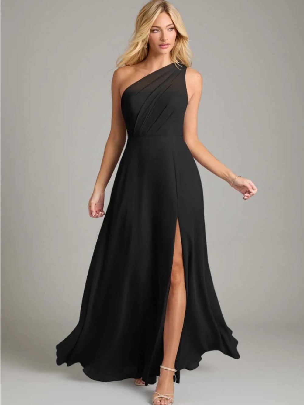 Azazie Phaedra Dress in Black Chiffon